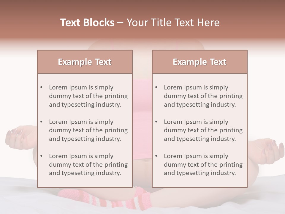 Pregnant Woman Sitting In Lotus Pose On The Bed With White Background PowerPoint Template