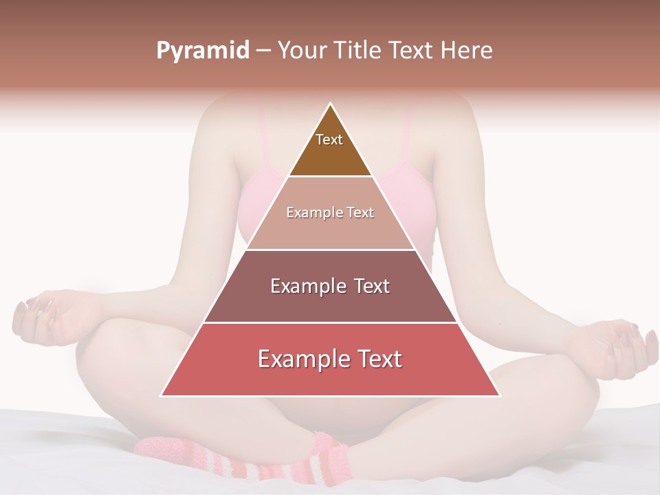 Pregnant Woman Sitting In Lotus Pose On The Bed With White Background PowerPoint Template