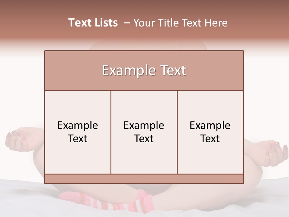 Pregnant Woman Sitting In Lotus Pose On The Bed With White Background PowerPoint Template