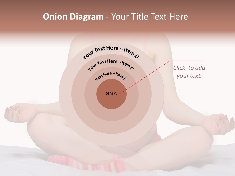 Pregnant Woman Sitting In Lotus Pose On The Bed With White Background PowerPoint Template