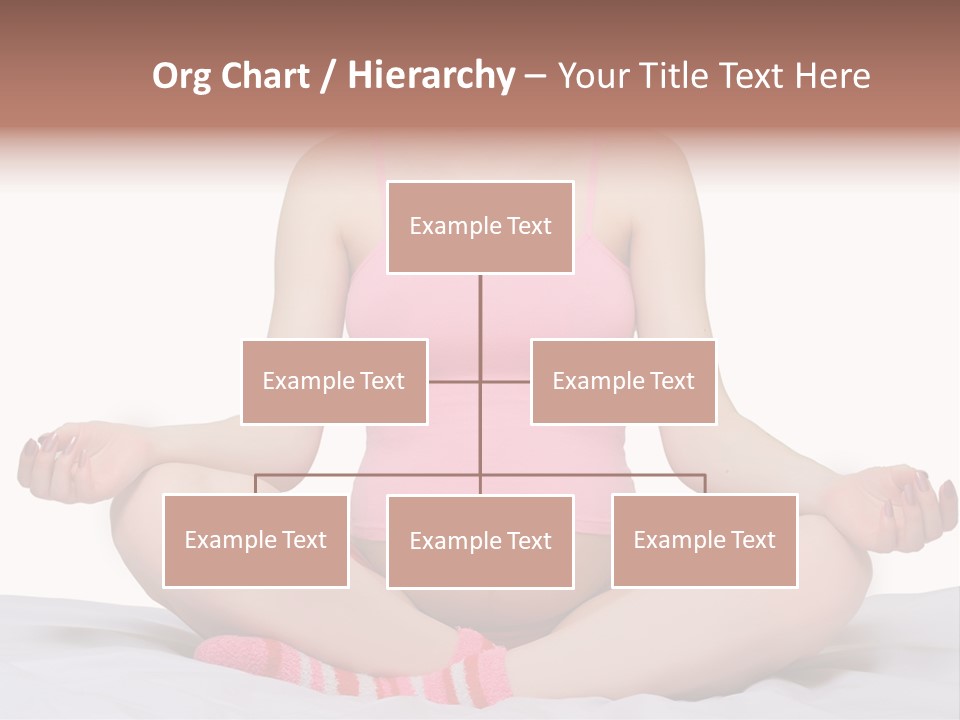 Pregnant Woman Sitting In Lotus Pose On The Bed With White Background PowerPoint Template