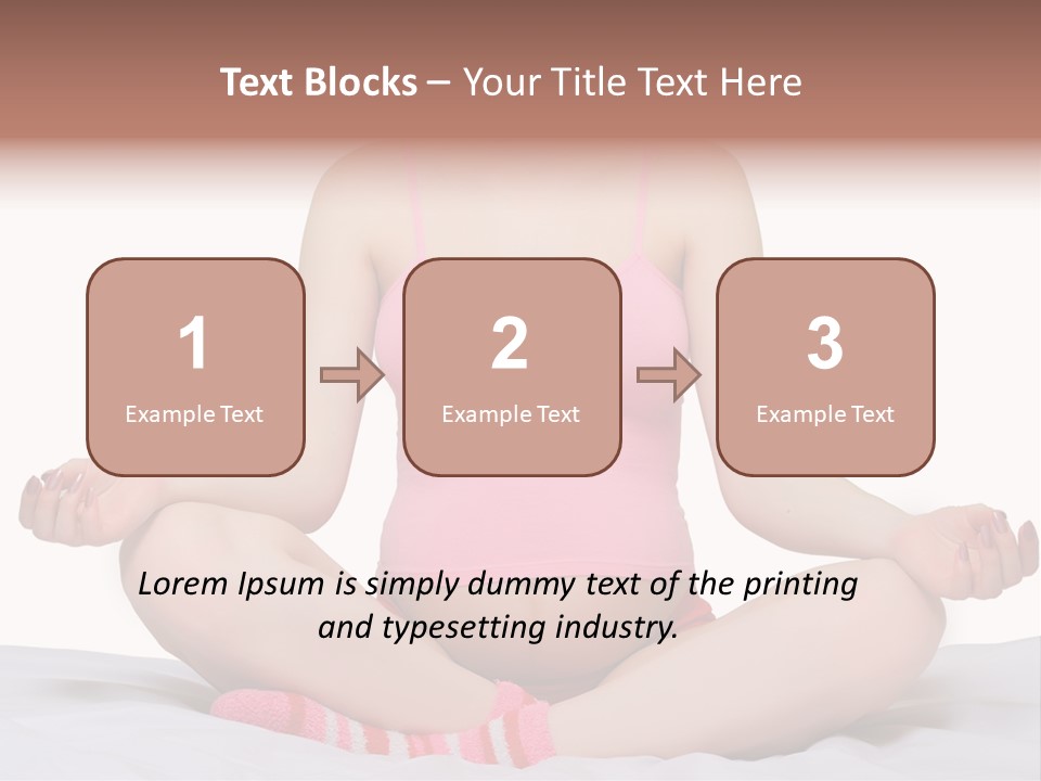 Pregnant Woman Sitting In Lotus Pose On The Bed With White Background PowerPoint Template