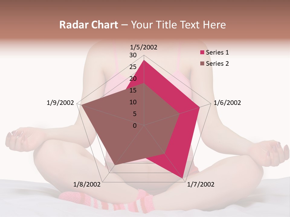 Pregnant Woman Sitting In Lotus Pose On The Bed With White Background PowerPoint Template