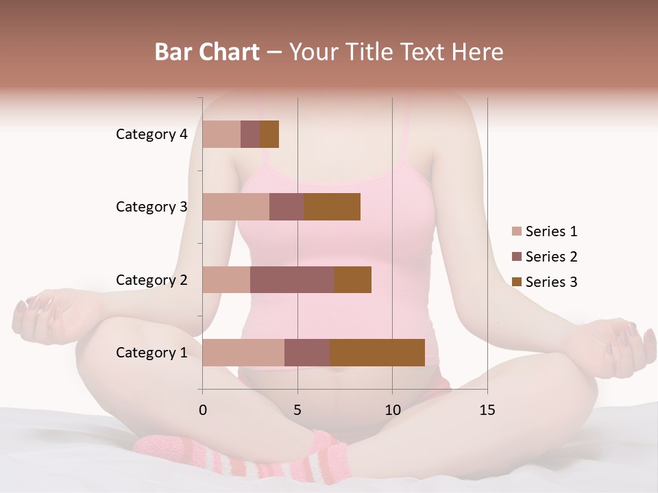 Pregnant Woman Sitting In Lotus Pose On The Bed With White Background PowerPoint Template