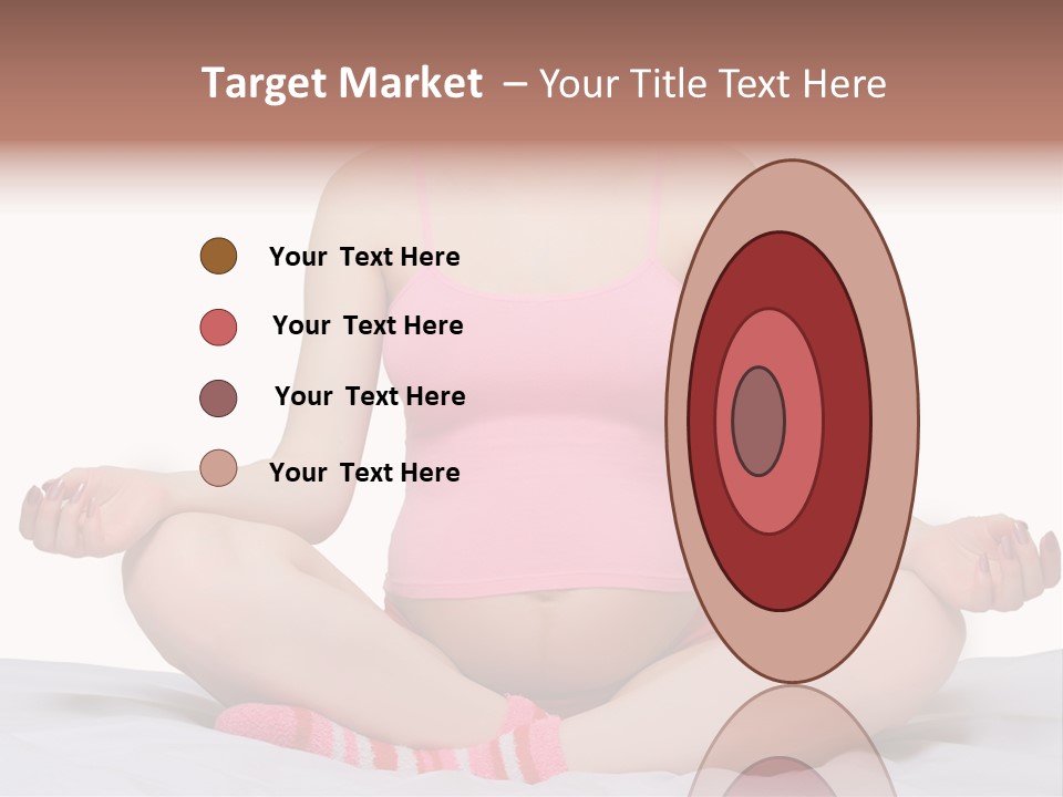 Pregnant Woman Sitting In Lotus Pose On The Bed With White Background PowerPoint Template