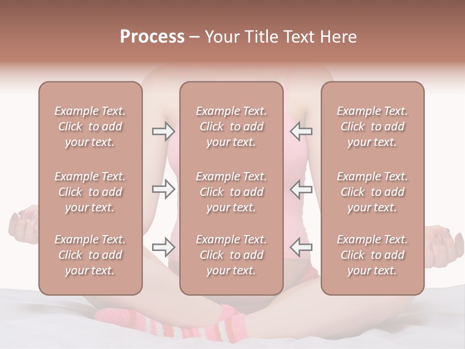 Pregnant Woman Sitting In Lotus Pose On The Bed With White Background PowerPoint Template