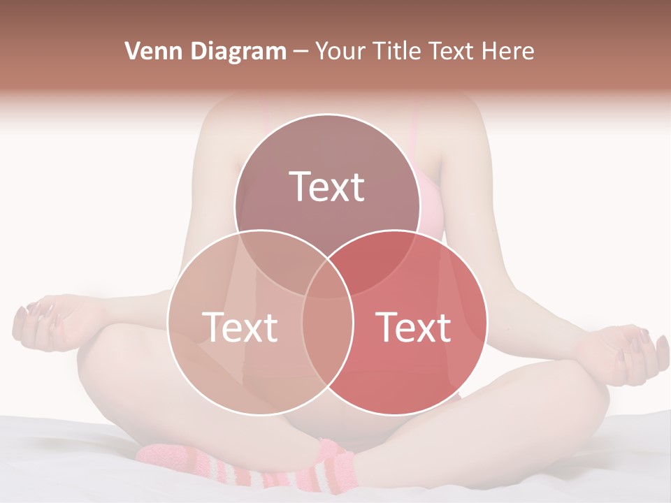 Pregnant Woman Sitting In Lotus Pose On The Bed With White Background PowerPoint Template