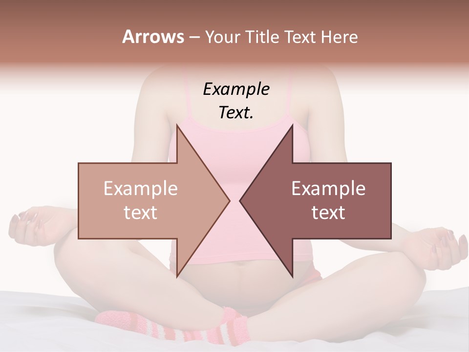 Pregnant Woman Sitting In Lotus Pose On The Bed With White Background PowerPoint Template