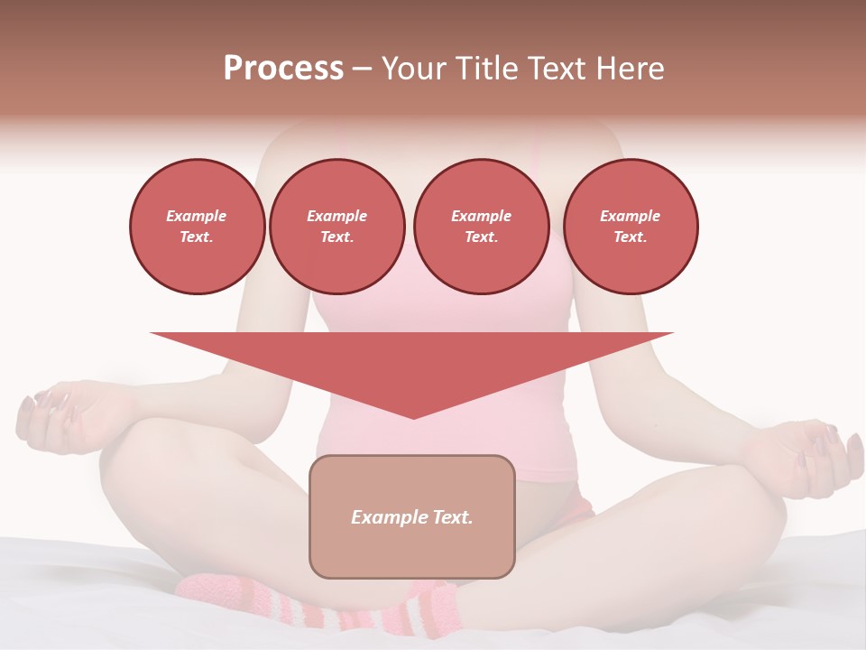 Pregnant Woman Sitting In Lotus Pose On The Bed With White Background PowerPoint Template