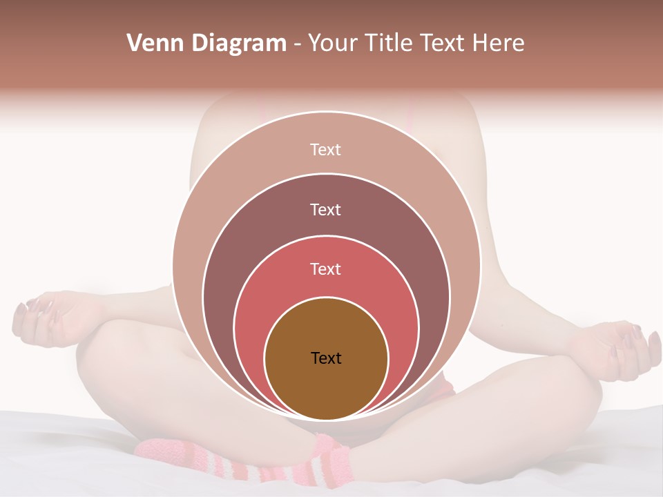 Pregnant Woman Sitting In Lotus Pose On The Bed With White Background PowerPoint Template