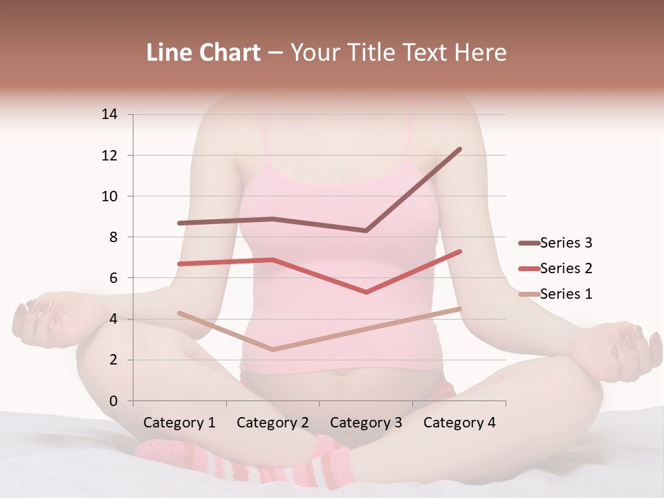 Pregnant Woman Sitting In Lotus Pose On The Bed With White Background PowerPoint Template