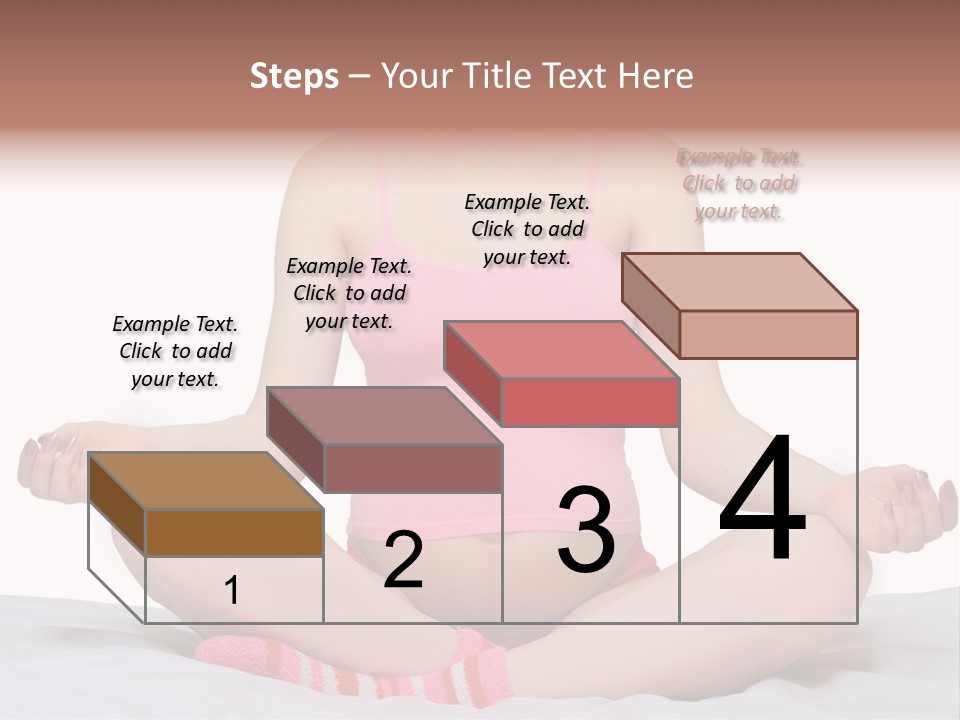 Pregnant Woman Sitting In Lotus Pose On The Bed With White Background PowerPoint Template