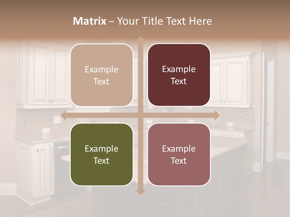 Luxury Kitchen With Granite Topped Island PowerPoint Template