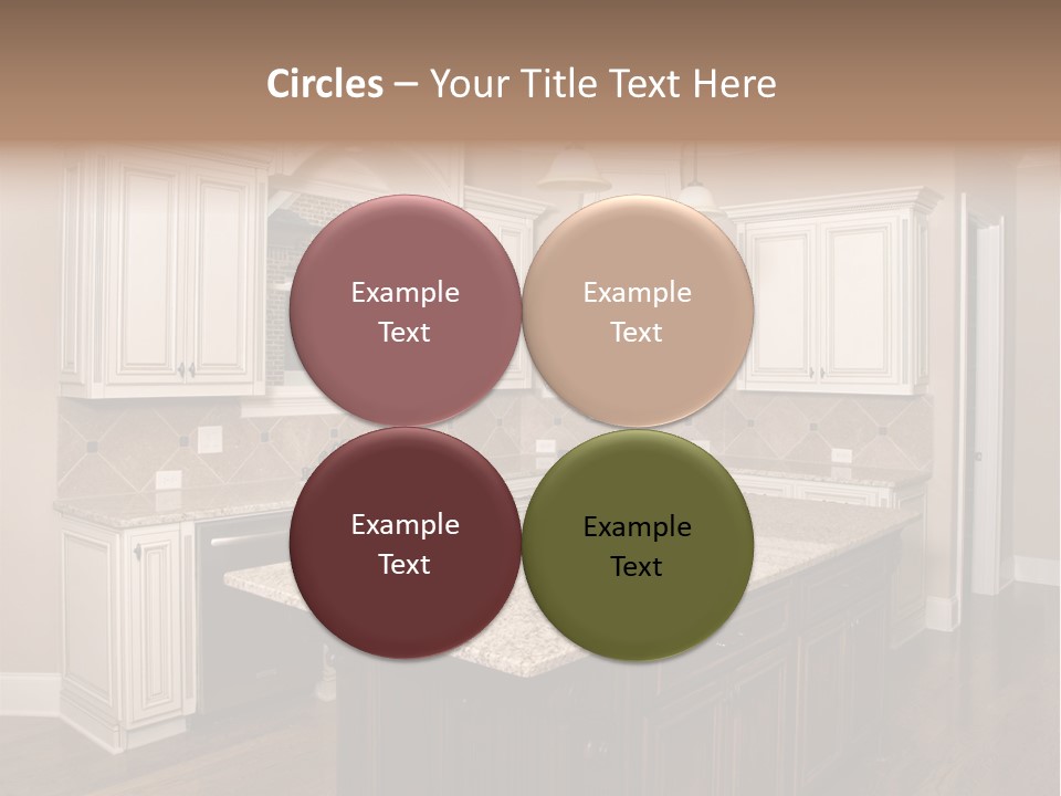 Luxury Kitchen With Granite Topped Island PowerPoint Template