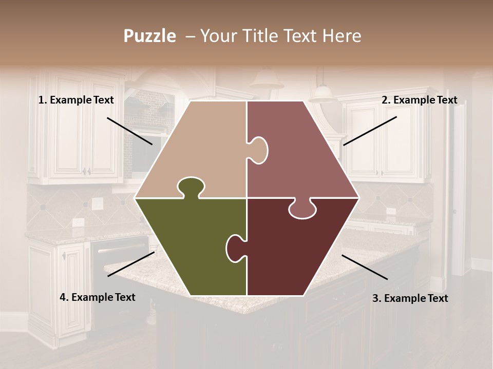 Luxury Kitchen With Granite Topped Island PowerPoint Template