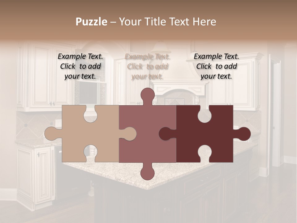 Luxury Kitchen With Granite Topped Island PowerPoint Template