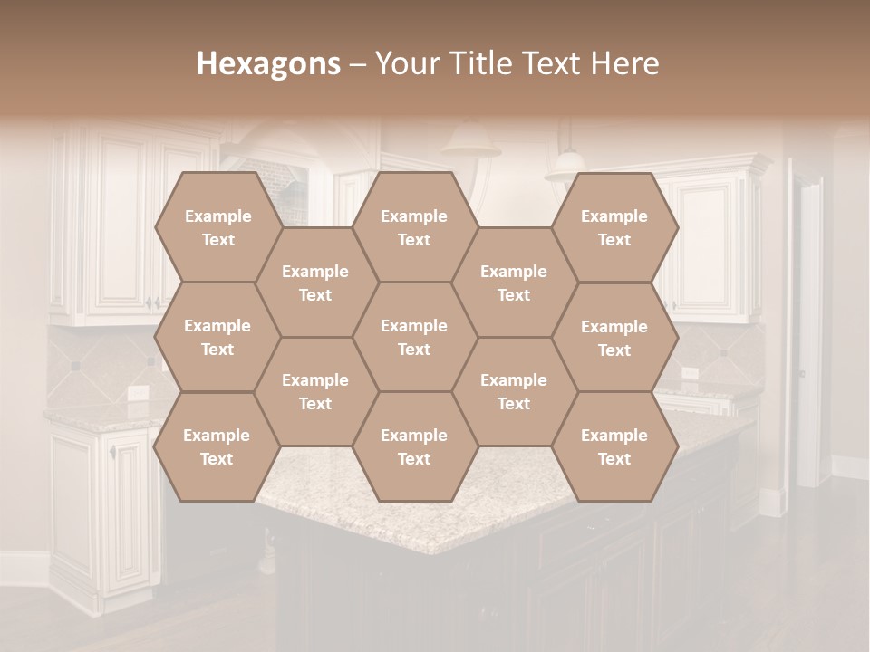 Luxury Kitchen With Granite Topped Island PowerPoint Template