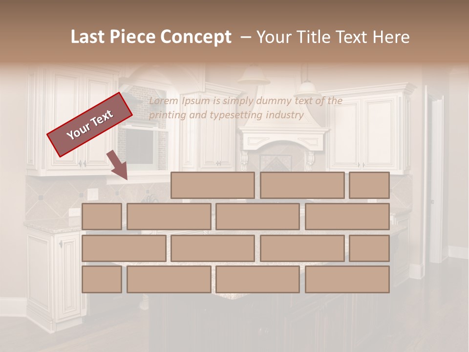 Luxury Kitchen With Granite Topped Island PowerPoint Template