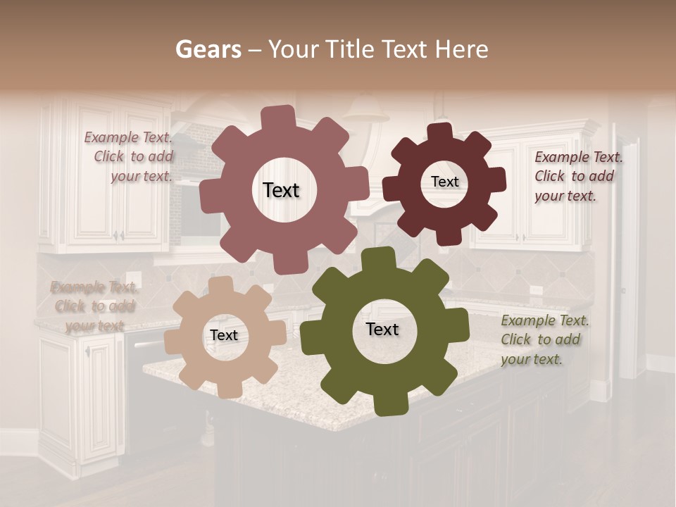 Luxury Kitchen With Granite Topped Island PowerPoint Template