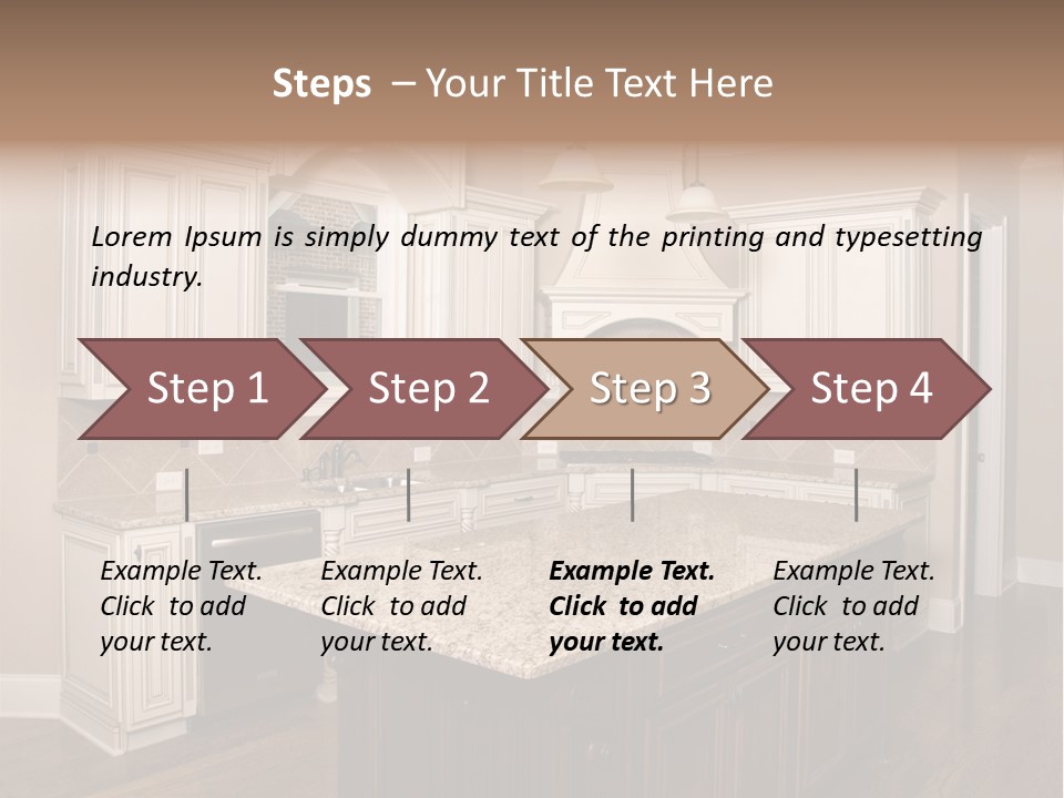 Luxury Kitchen With Granite Topped Island PowerPoint Template