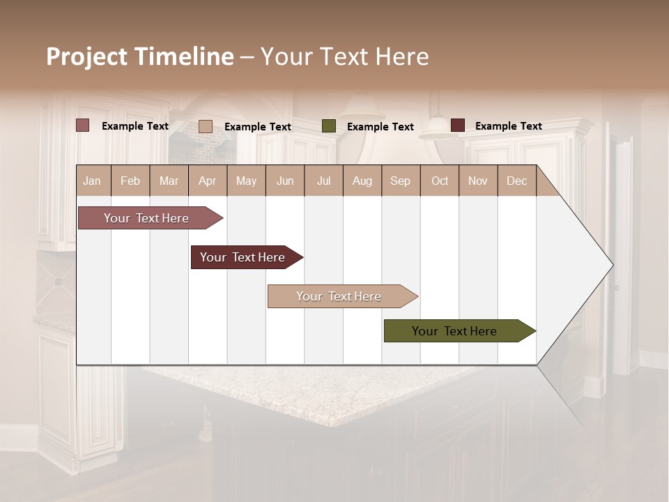 Luxury Kitchen With Granite Topped Island PowerPoint Template