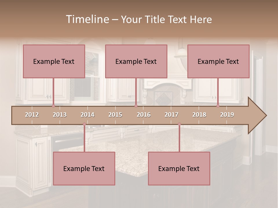 Luxury Kitchen With Granite Topped Island PowerPoint Template