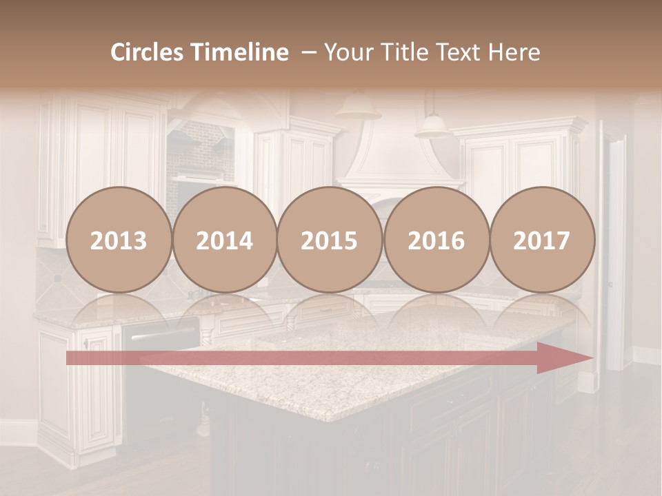 Luxury Kitchen With Granite Topped Island PowerPoint Template