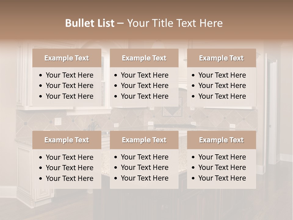 Luxury Kitchen With Granite Topped Island PowerPoint Template