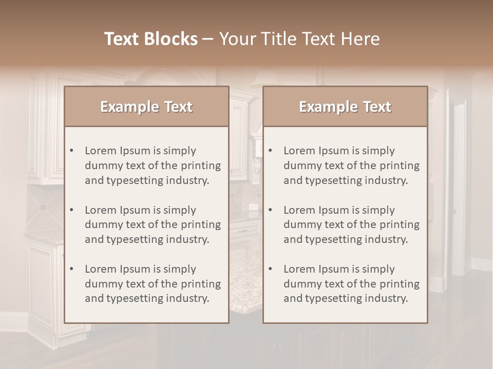 Luxury Kitchen With Granite Topped Island PowerPoint Template