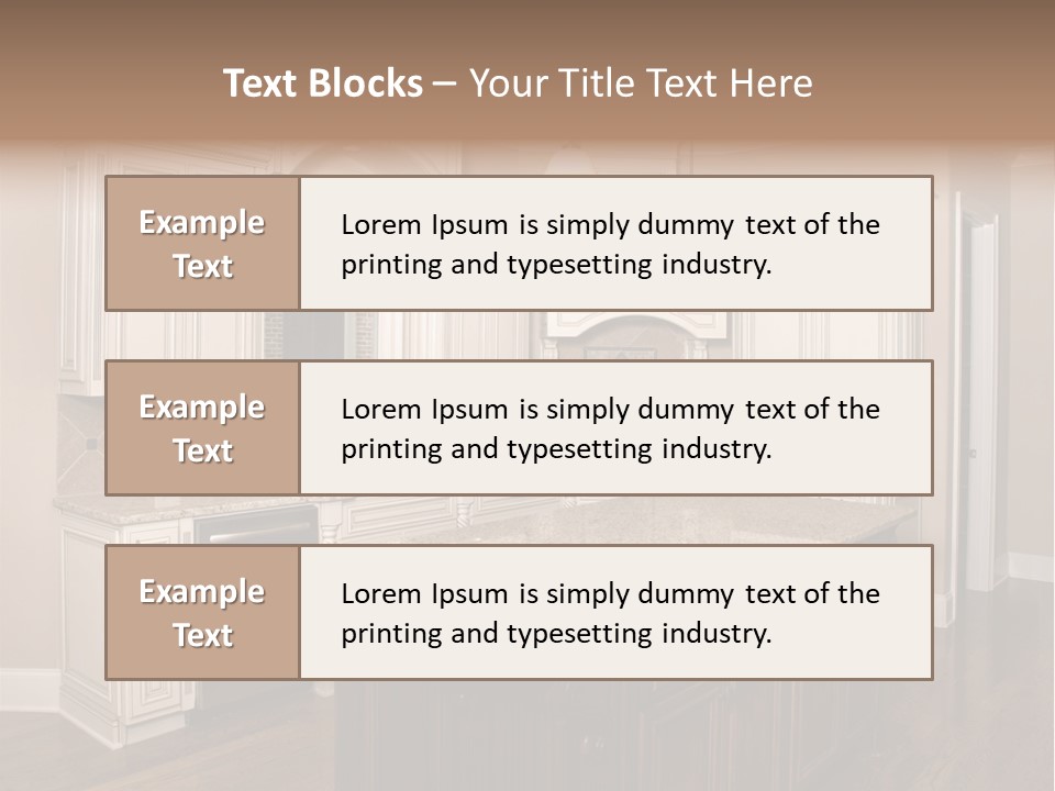 Luxury Kitchen With Granite Topped Island PowerPoint Template