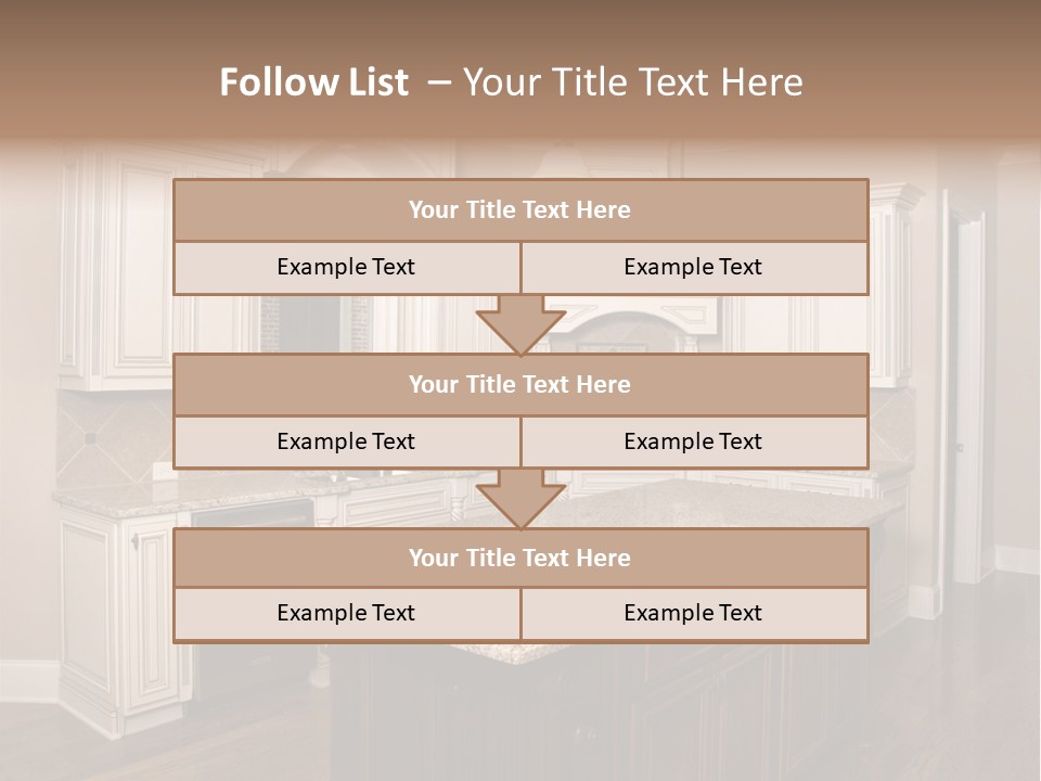 Luxury Kitchen With Granite Topped Island PowerPoint Template