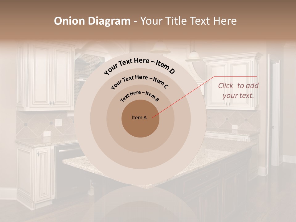 Luxury Kitchen With Granite Topped Island PowerPoint Template