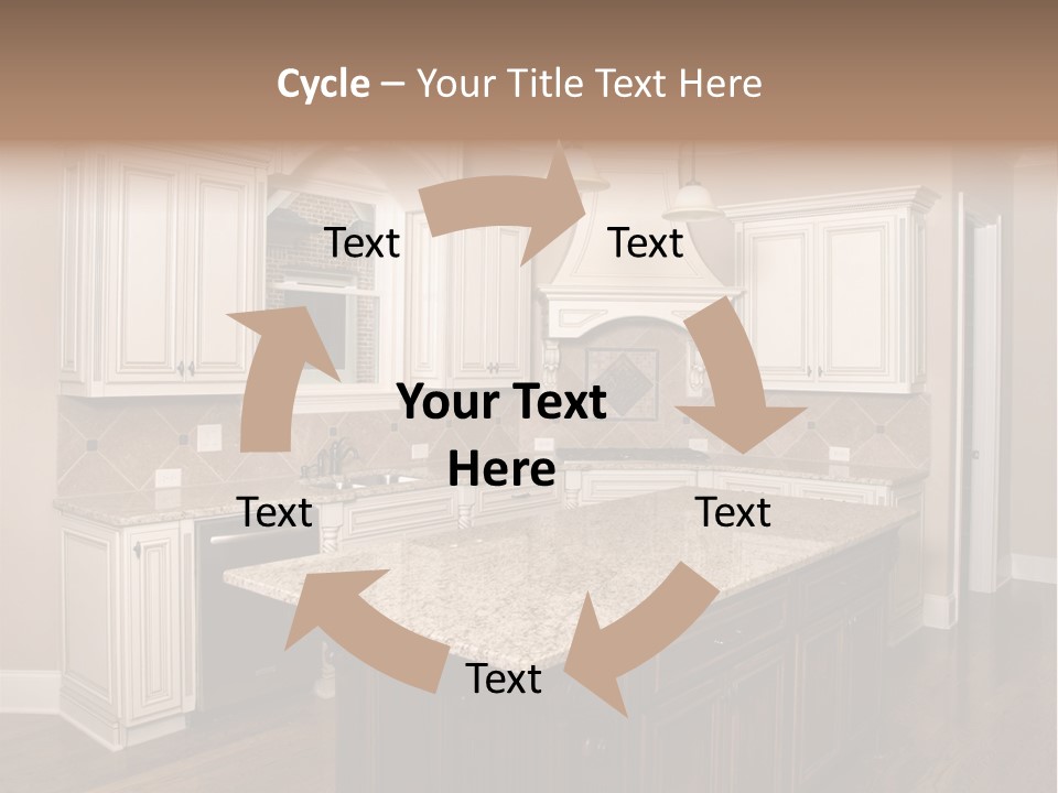 Luxury Kitchen With Granite Topped Island PowerPoint Template