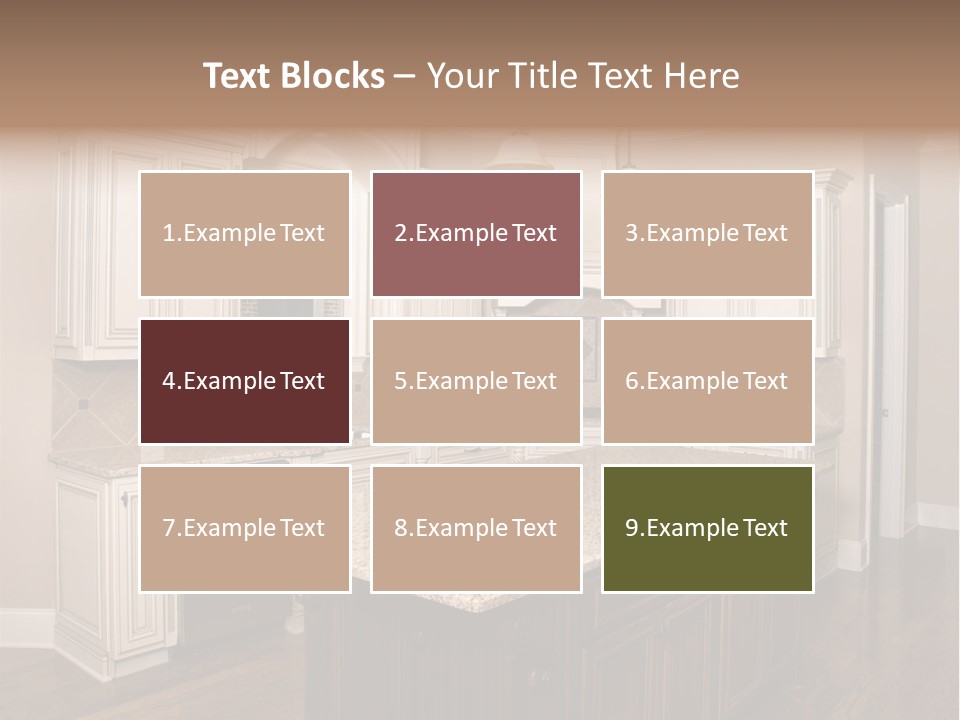 Luxury Kitchen With Granite Topped Island PowerPoint Template