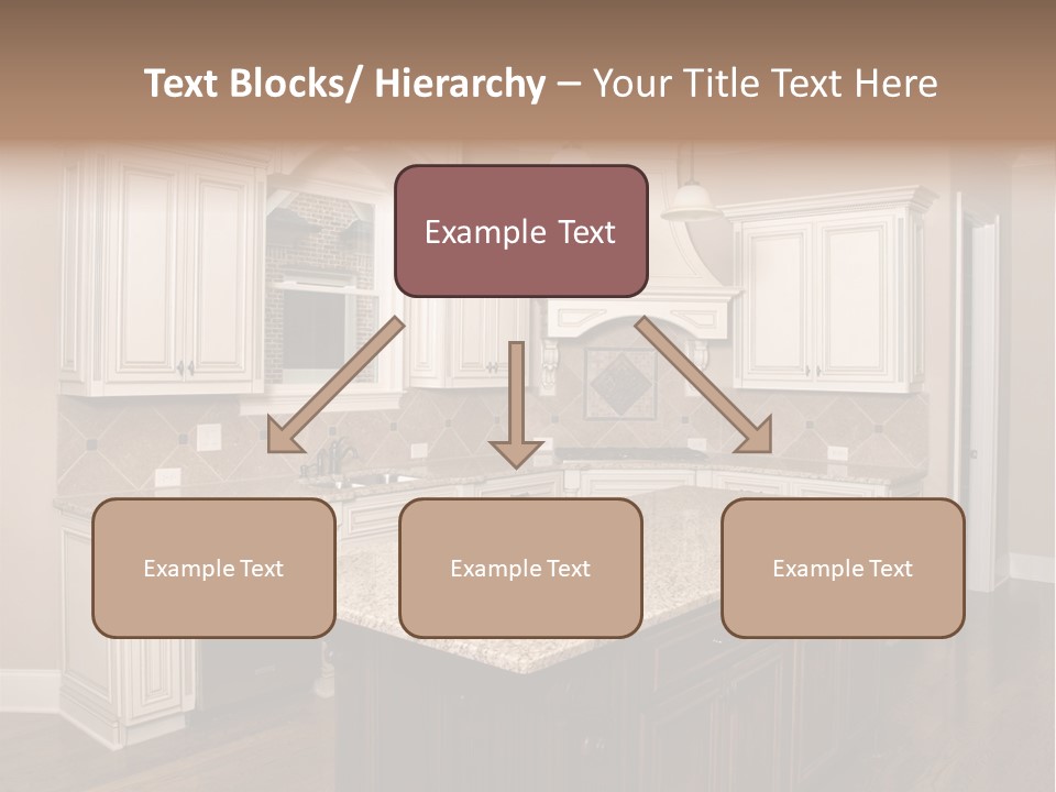 Luxury Kitchen With Granite Topped Island PowerPoint Template