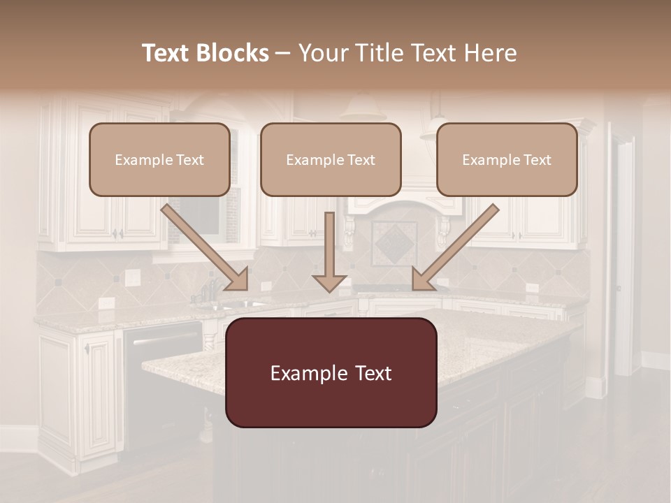 Luxury Kitchen With Granite Topped Island PowerPoint Template