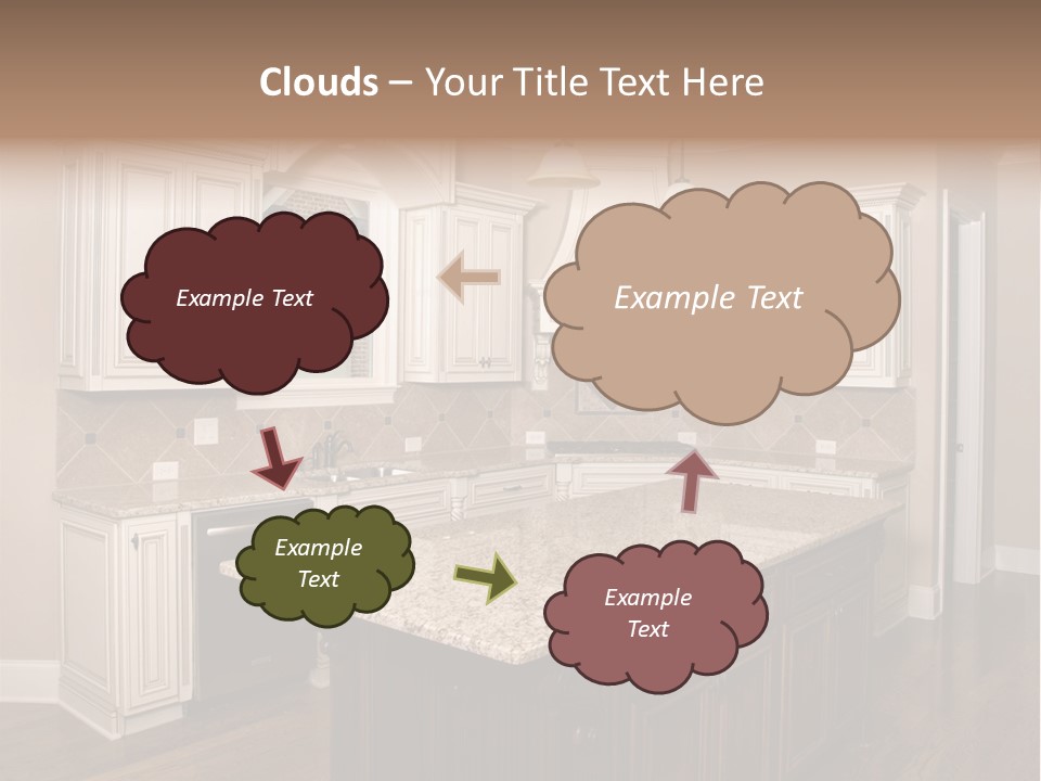 Luxury Kitchen With Granite Topped Island PowerPoint Template