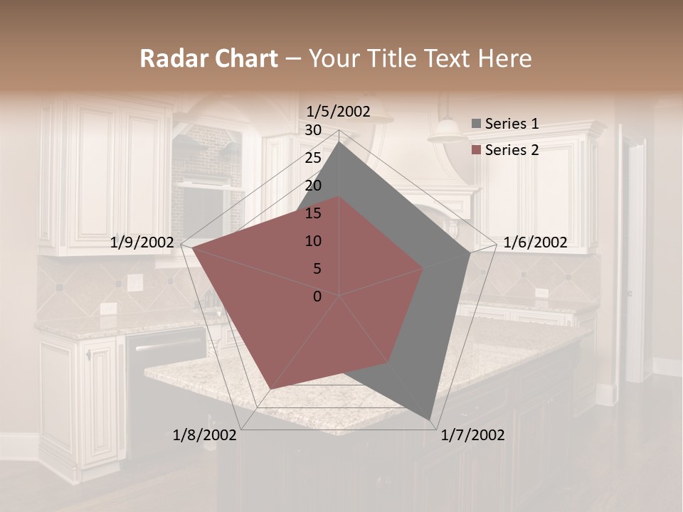 Luxury Kitchen With Granite Topped Island PowerPoint Template