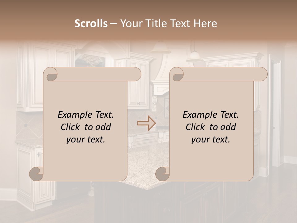 Luxury Kitchen With Granite Topped Island PowerPoint Template