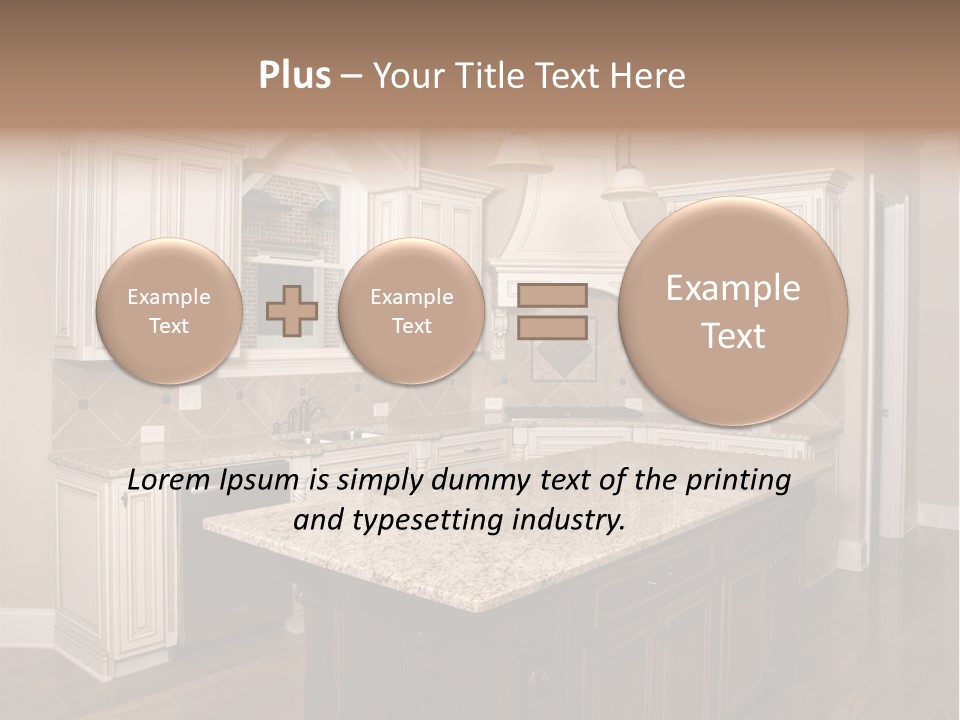 Luxury Kitchen With Granite Topped Island PowerPoint Template