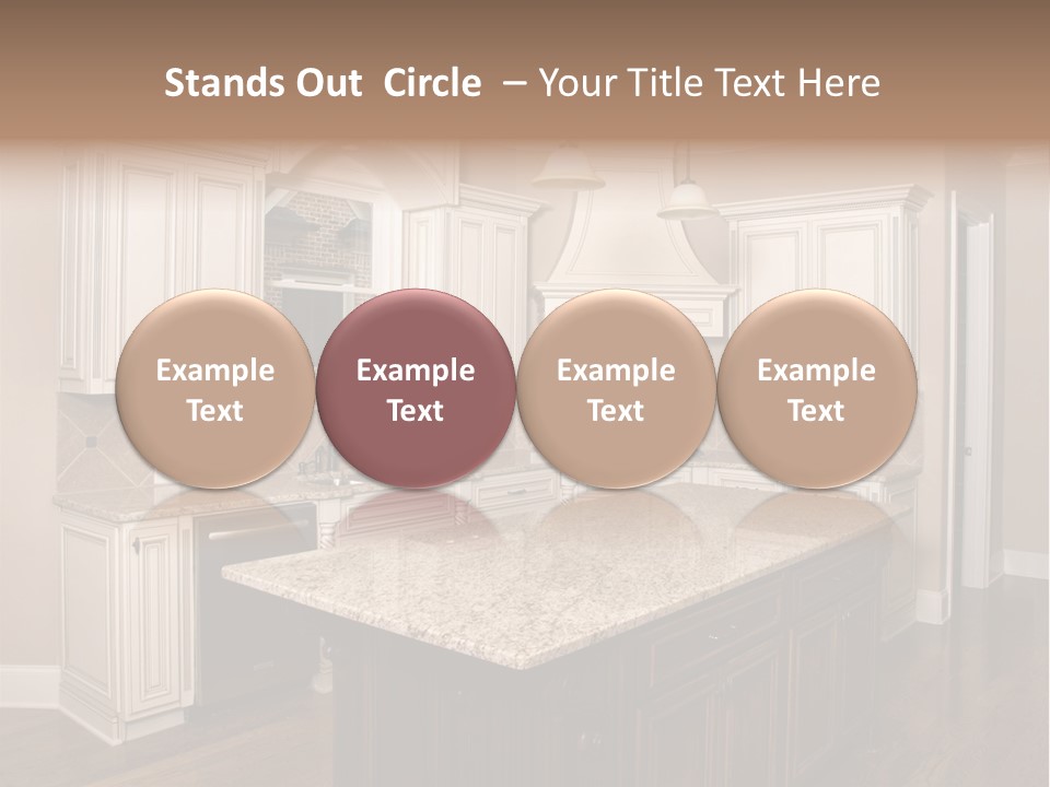 Luxury Kitchen With Granite Topped Island PowerPoint Template