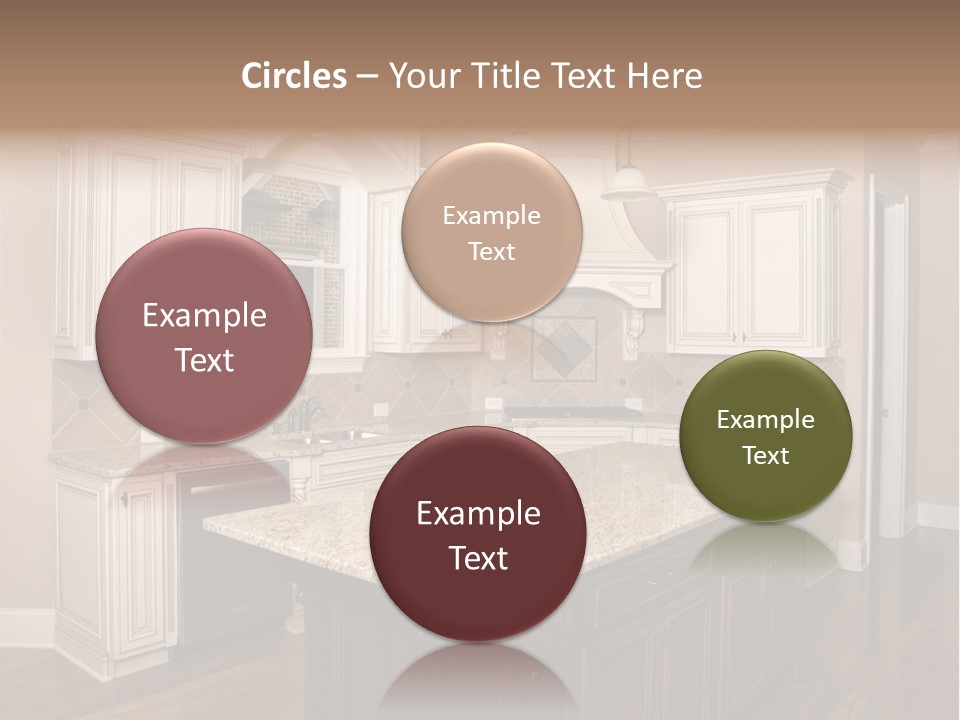 Luxury Kitchen With Granite Topped Island PowerPoint Template