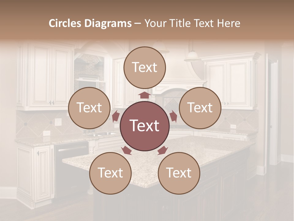 Luxury Kitchen With Granite Topped Island PowerPoint Template