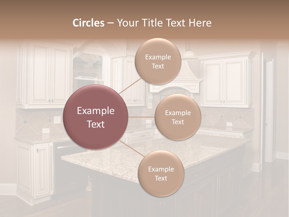 Luxury Kitchen With Granite Topped Island PowerPoint Template