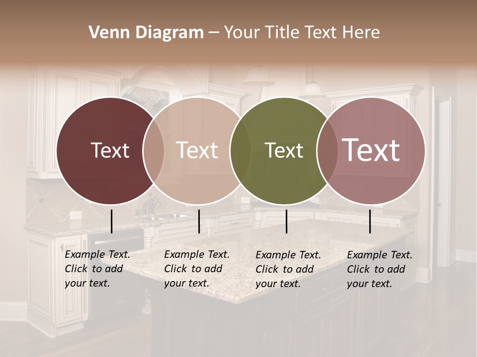 Luxury Kitchen With Granite Topped Island PowerPoint Template