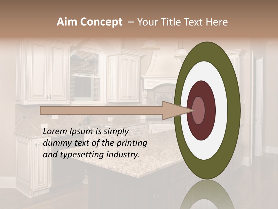 Luxury Kitchen With Granite Topped Island PowerPoint Template