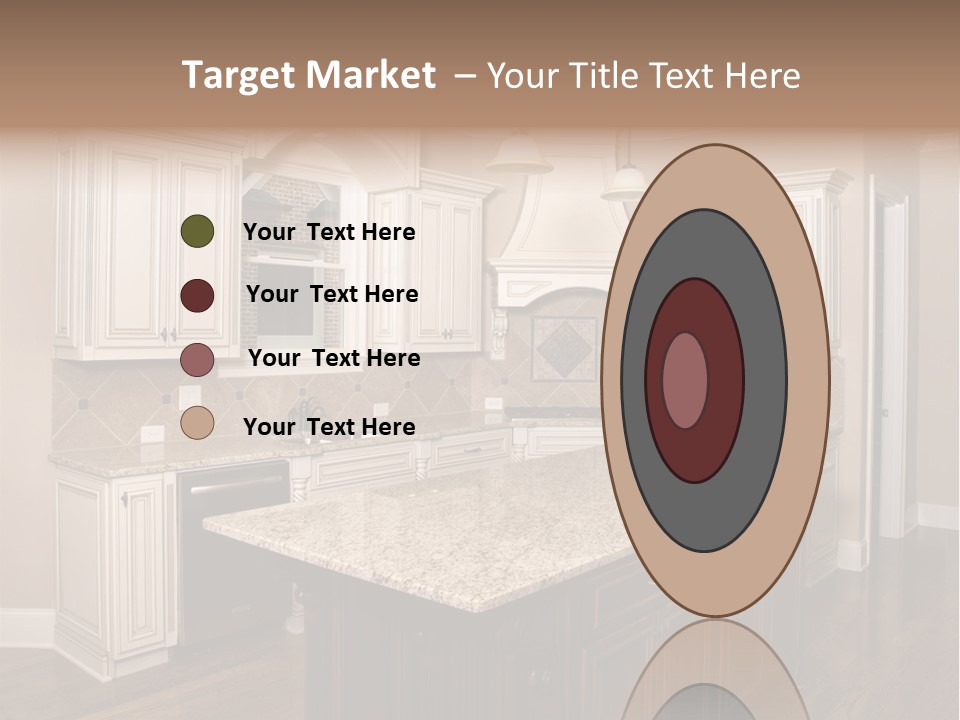 Luxury Kitchen With Granite Topped Island PowerPoint Template