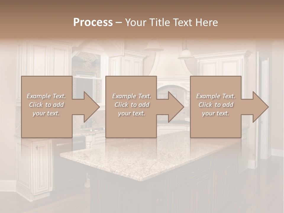 Luxury Kitchen With Granite Topped Island PowerPoint Template