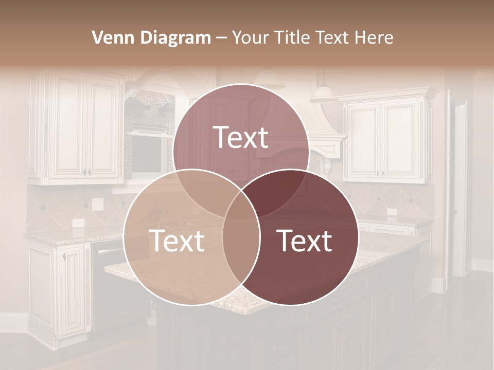 Luxury Kitchen With Granite Topped Island PowerPoint Template