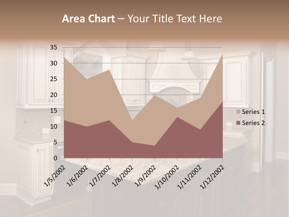 Luxury Kitchen With Granite Topped Island PowerPoint Template